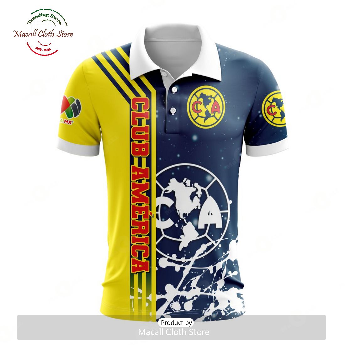 Personalized LIGA MX Club America New Design Polo For Fan Personalized LIGA MX Club America New Design Polo For Fan