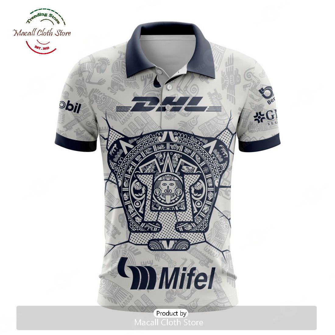 Personalized LIGA MX Pumas UNAM 2023 – 2024 Home Aztec Polo