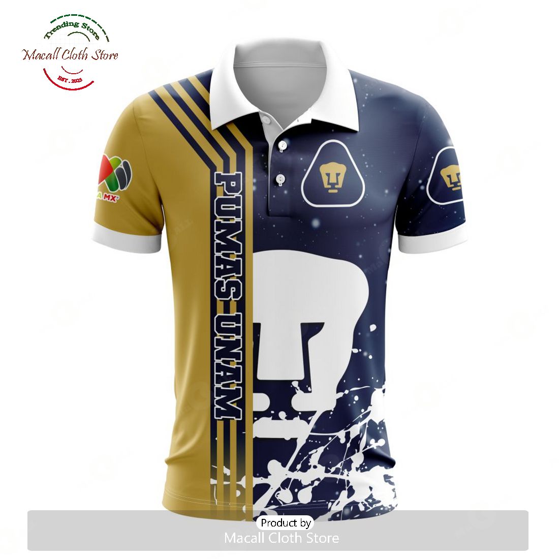 Personalized LIGA MX Pumas UNAM New Design Polo For Fan Personalized LIGA MX Pumas UNAM New Design Polo For Fan