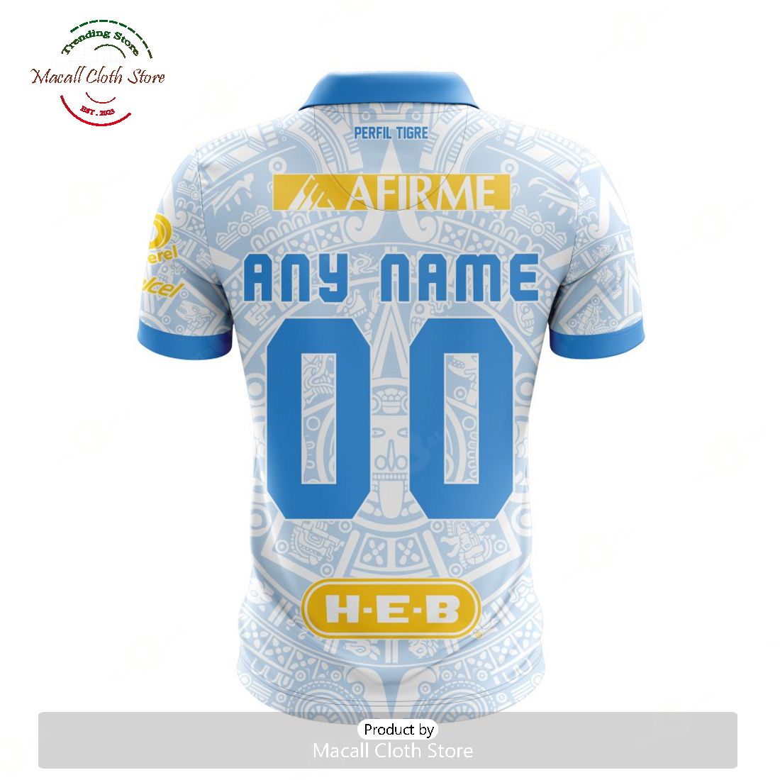 Personalized LIGA MX Tigres UANL 2023-2024 Third Aztec Design Polo