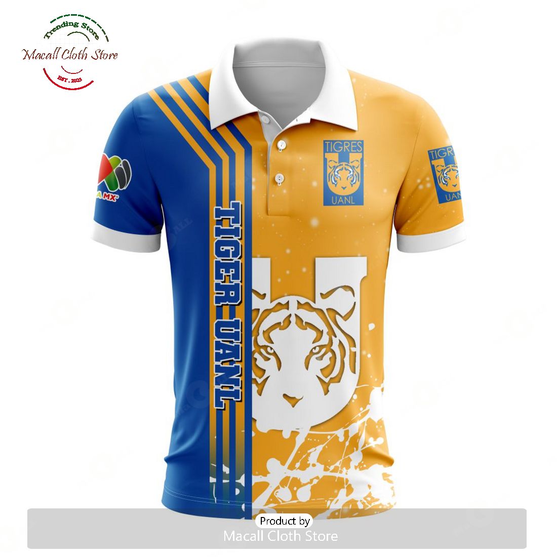Personalized LIGA MX Tigres UANL New Design Polo For Fan Personalized LIGA MX Tigres UANL New Design Polo For Fan