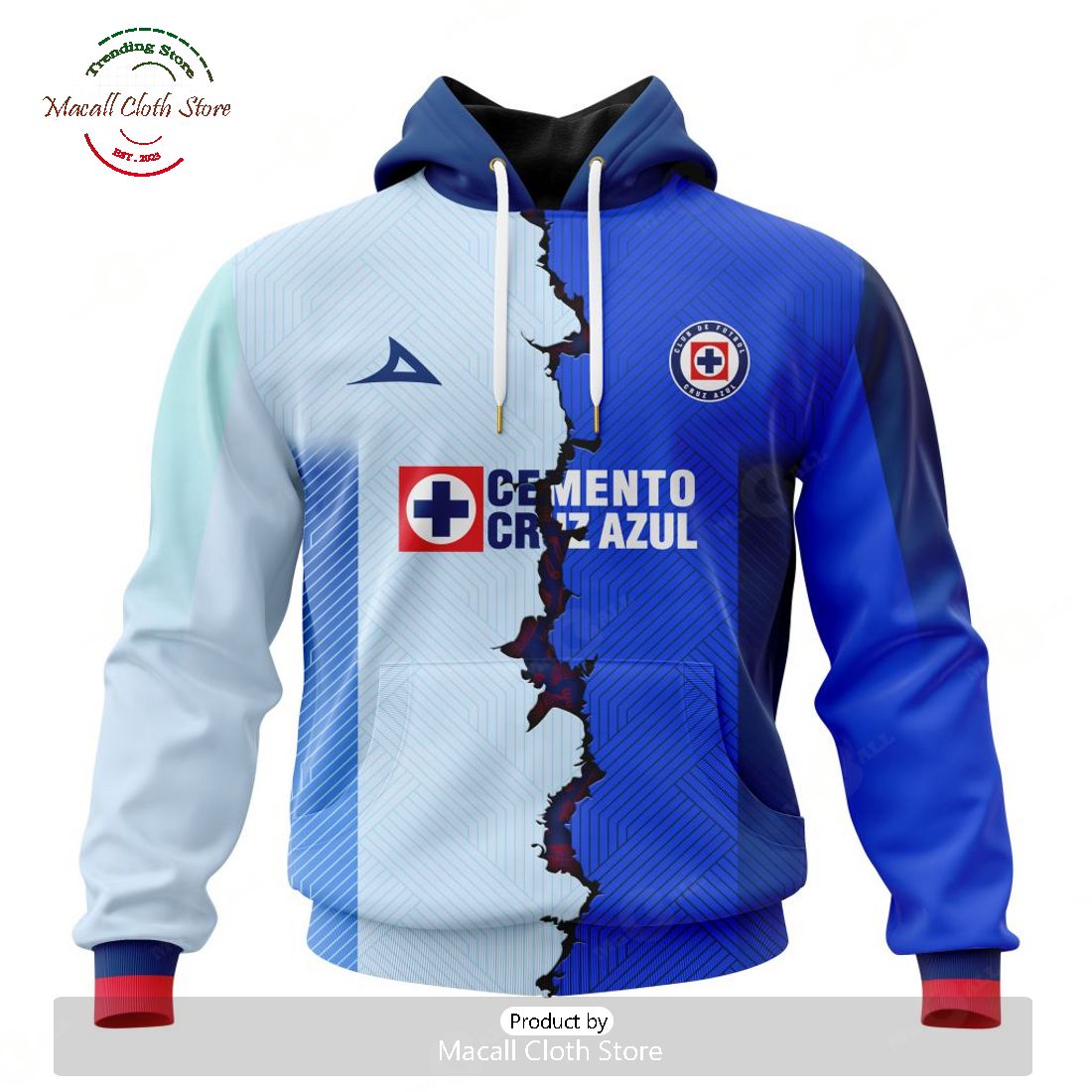 Personalized LIGA MX Cruz Azul 2023 – 2024 Home Mix Away Kits Hoodie Sweatshirt 3D