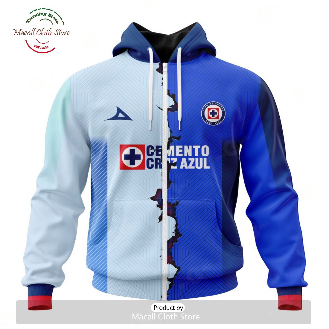 Personalized LIGA MX Cruz Azul 2023 – 2024 Home Mix Away Kits Hoodie Sweatshirt 3D