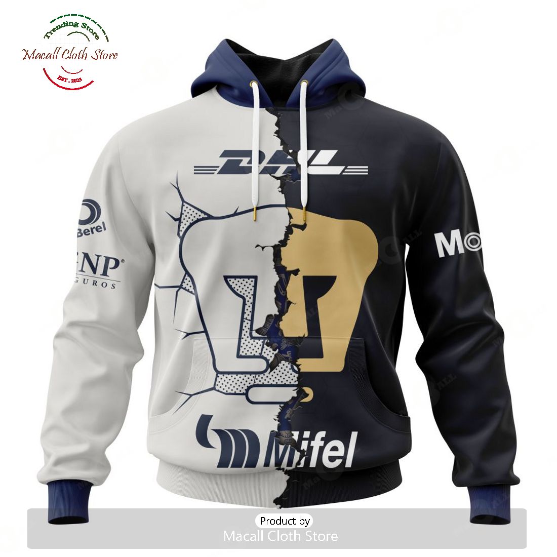 Personalized LIGA MX Pumas UNAM 2023 - 2024 Home Mix Away Design Hoodie Sweatshirt 3D Personalized LIGA MX Pumas UNAM 2023 - 2024 Home Mix Away Design Hoodie Sweatshirt 3D