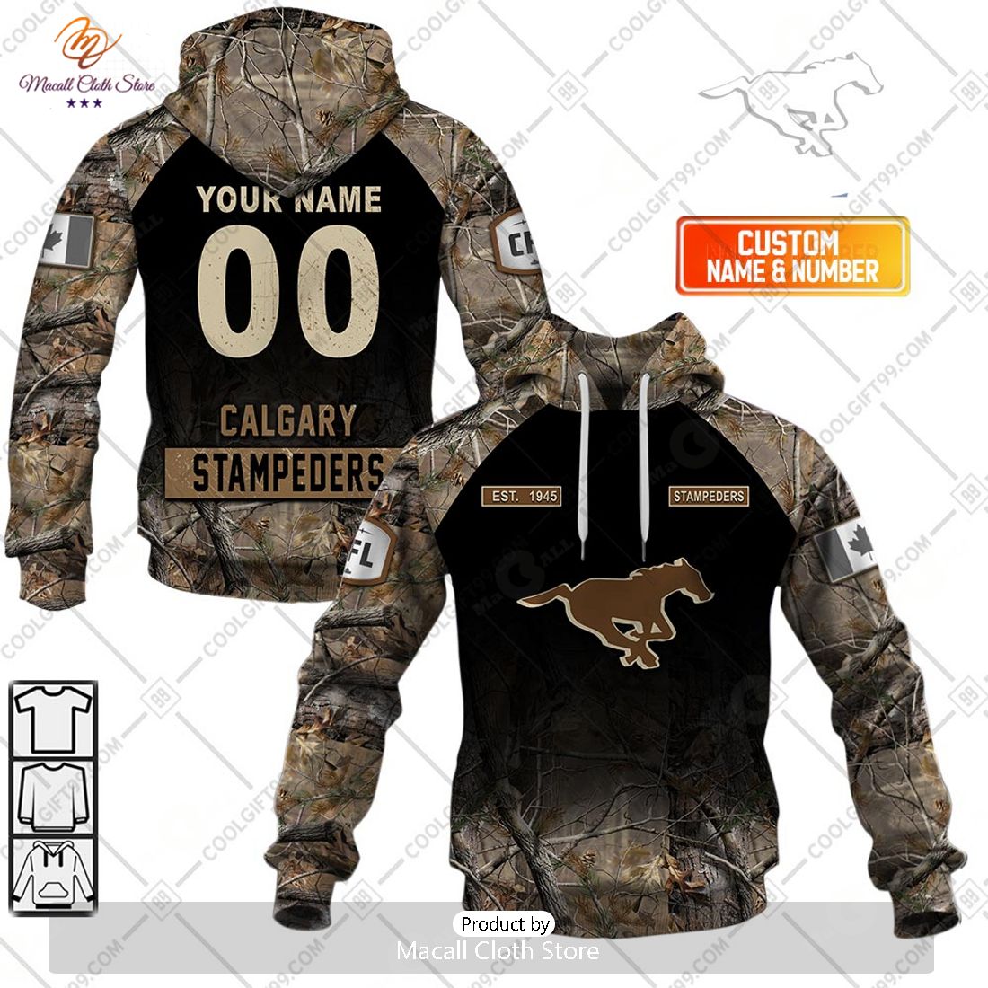 Personalized CFL Calgary Stampeders Huting Camouflage Style Hoodie Sweatshirt 3D Personalized CFL Calgary Stampeders Huting Camouflage Style Hoodie Sweatshirt 3D