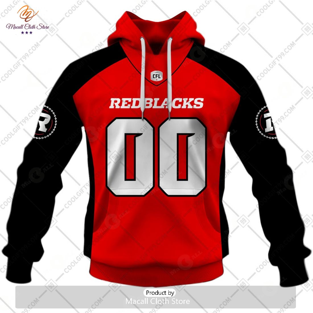 Personalized CFL Ottawa Redblacks ALT Jersey 2023 Style Hoodie Sweatshirt 3D
