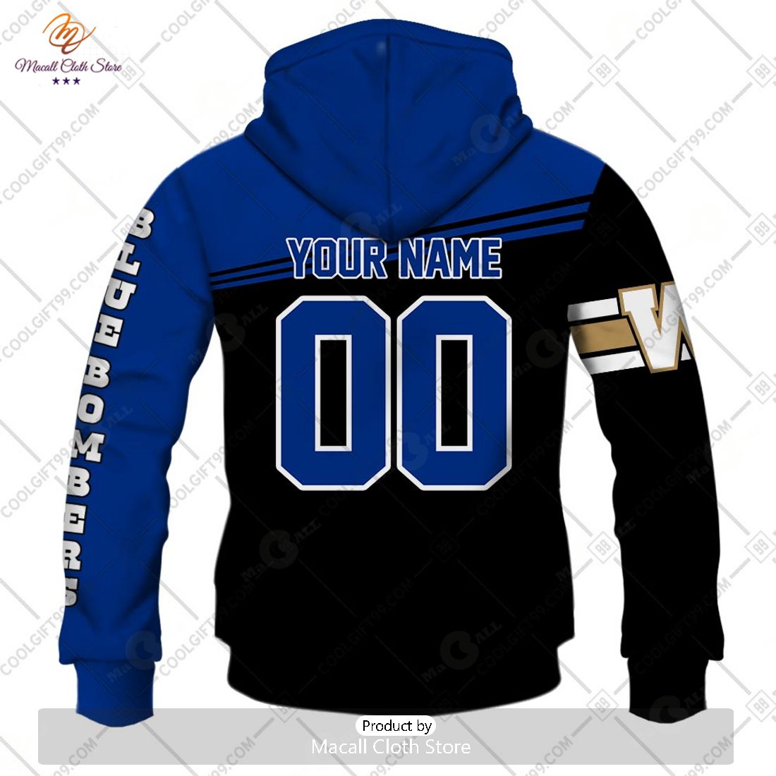 Personalized CFL Winnipeg Blue Bombers Skull Death Art Hoodie Sweatshirt 3D Personalized CFL Winnipeg Blue Bombers Skull Death Art Hoodie Sweatshirt 3D