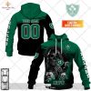 Personalized IRFU Leinster Rugby Metal Skull Hoodie Sweatshirt 3D