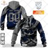 Personalized NRL Canterbury Bankstown Bulldogs Monochrome Design Hoodie Sweatshirt 3D