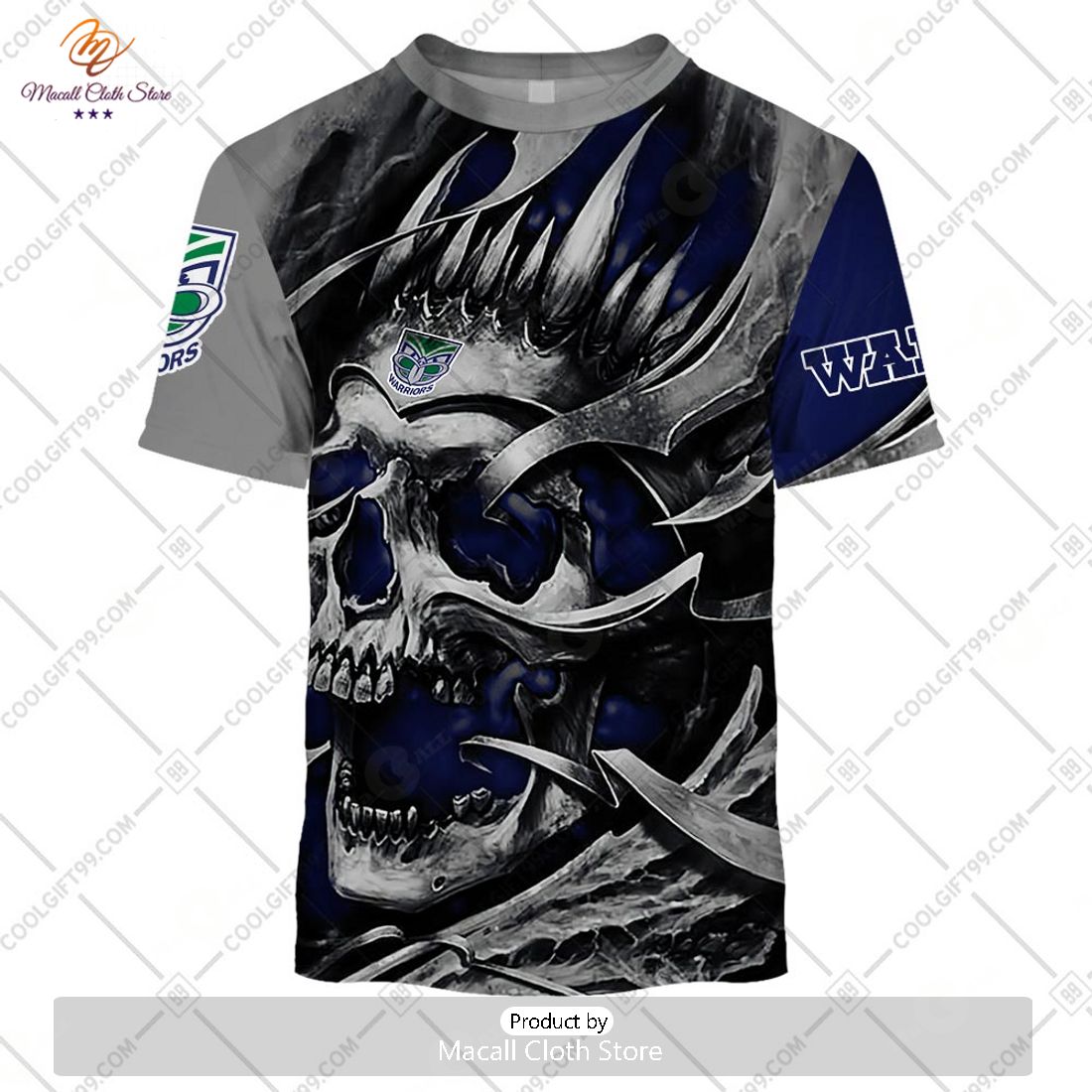 Personalized NRL New Zealand Warriors Metal Skull Hoodie Sweatshirt 3D