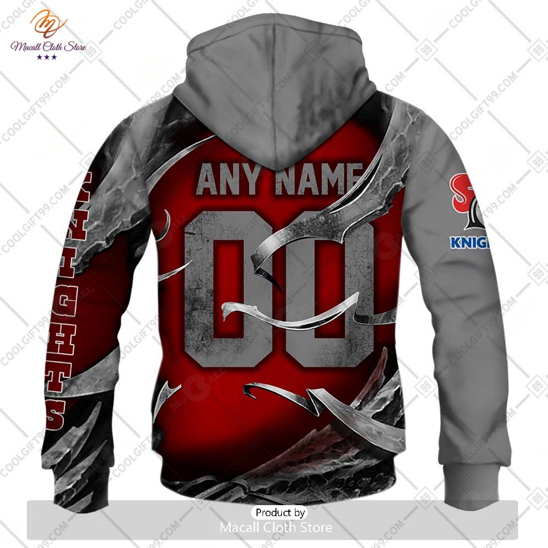 Personalized NRL Newcastle Knights Metal Skull Hoodie Sweatshirt 3D