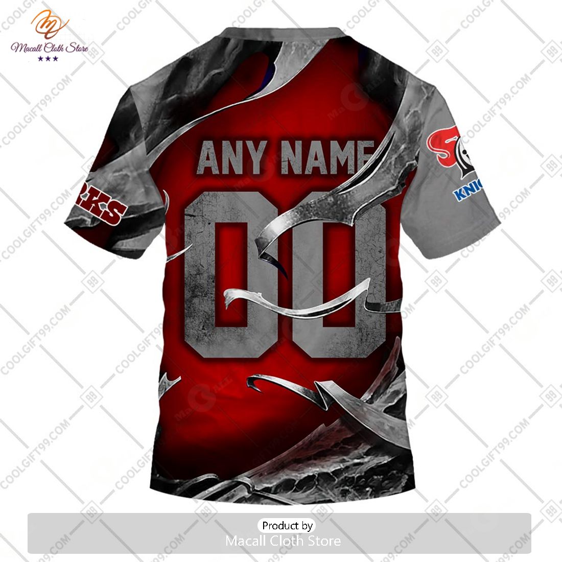 Personalized NRL Newcastle Knights Metal Skull Hoodie Sweatshirt 3D