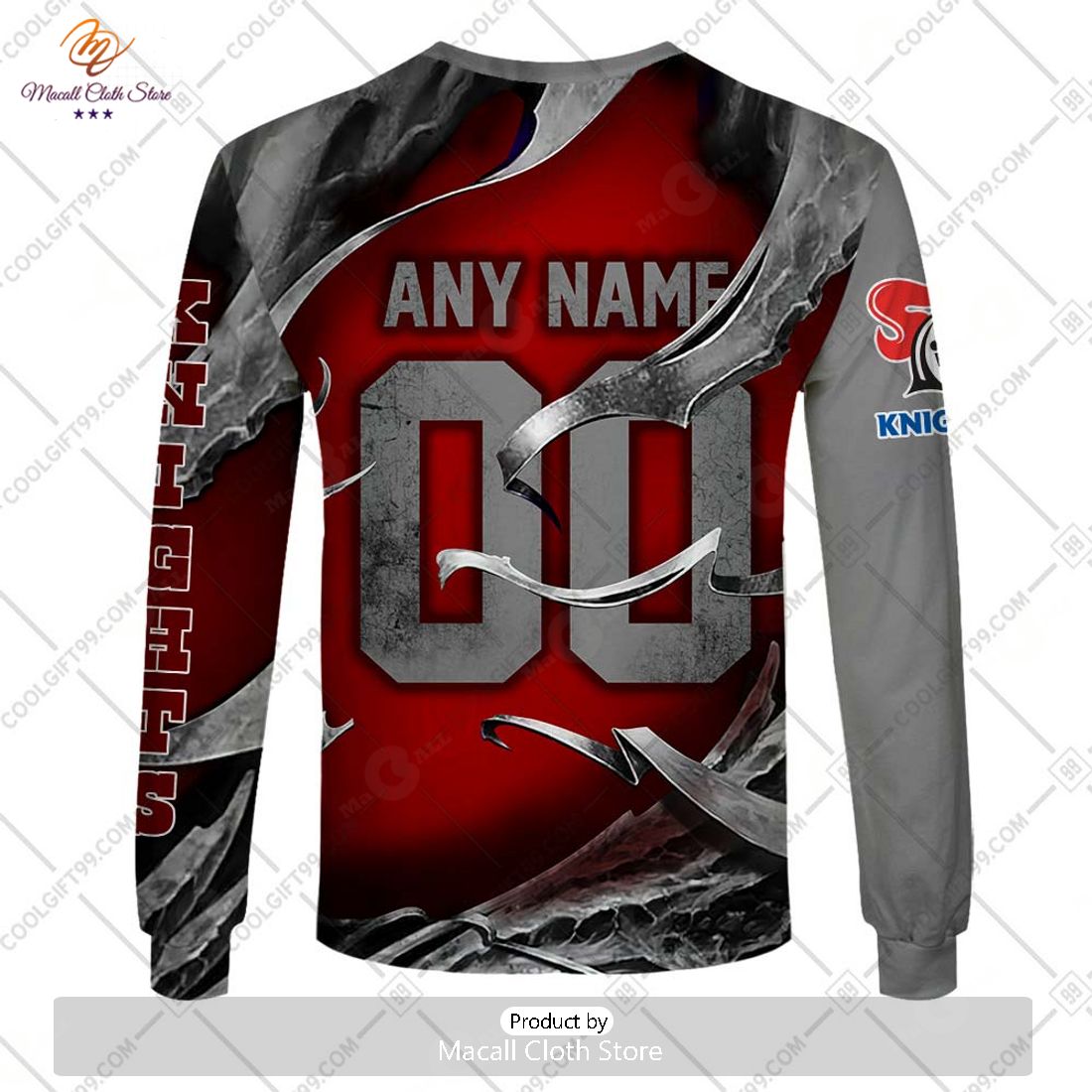 Personalized NRL Newcastle Knights Metal Skull Hoodie Sweatshirt 3D