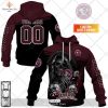 Personalized Bordeaux Begles Rugby Rose Dragons Design Hoodie Sweatshirt 3D