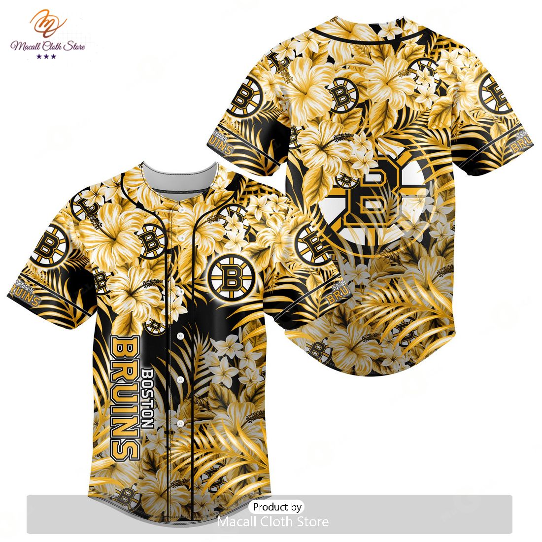 NHL Boston Bruins Special Hawaiian Design Baseball Jersey