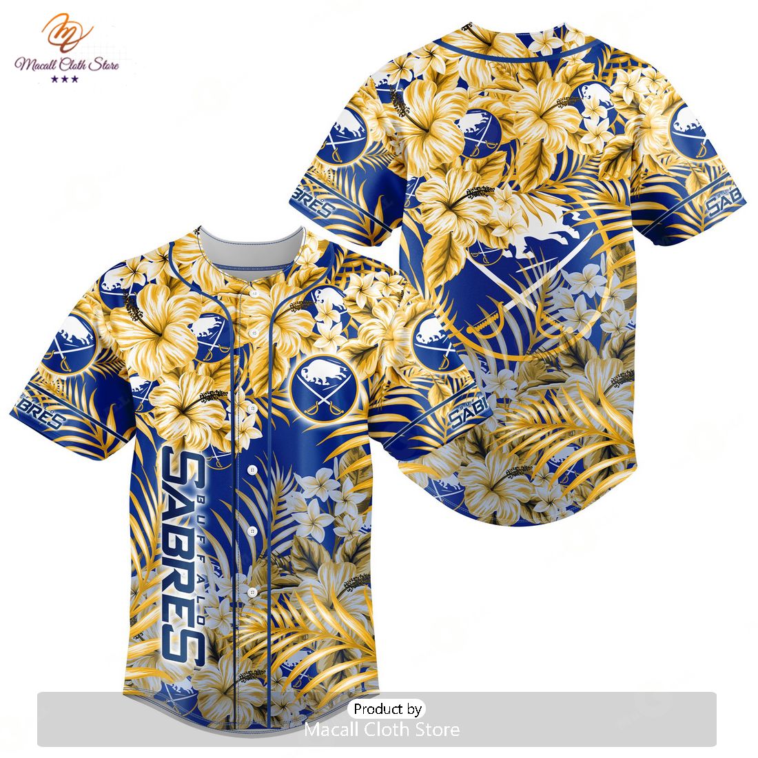 NHL Buffalo Sabres Special Hawaiian Design Baseball Jersey