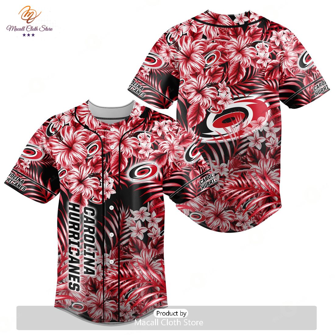 NHL Carolina Hurricanes Special Hawaiian Design Baseball Jersey NHL Carolina Hurricanes Special Hawaiian Design Baseball Jersey