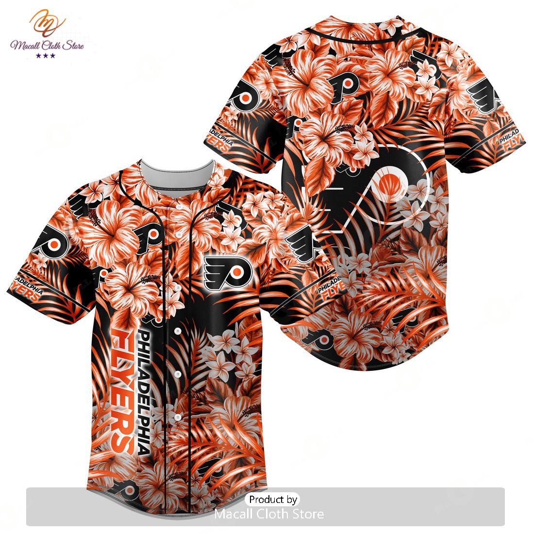 NHL Philadelphia Flyers Special Hawaiian Design Baseball Jersey NHL Philadelphia Flyers Special Hawaiian Design Baseball Jersey