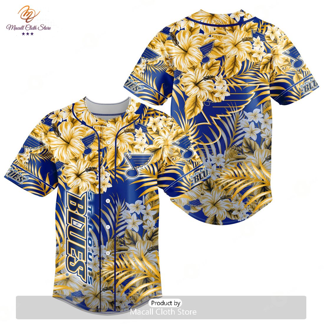 NHL St. Louis Blues Special Hawaiian Design Baseball Jersey NHL St. Louis Blues Special Hawaiian Design Baseball Jersey