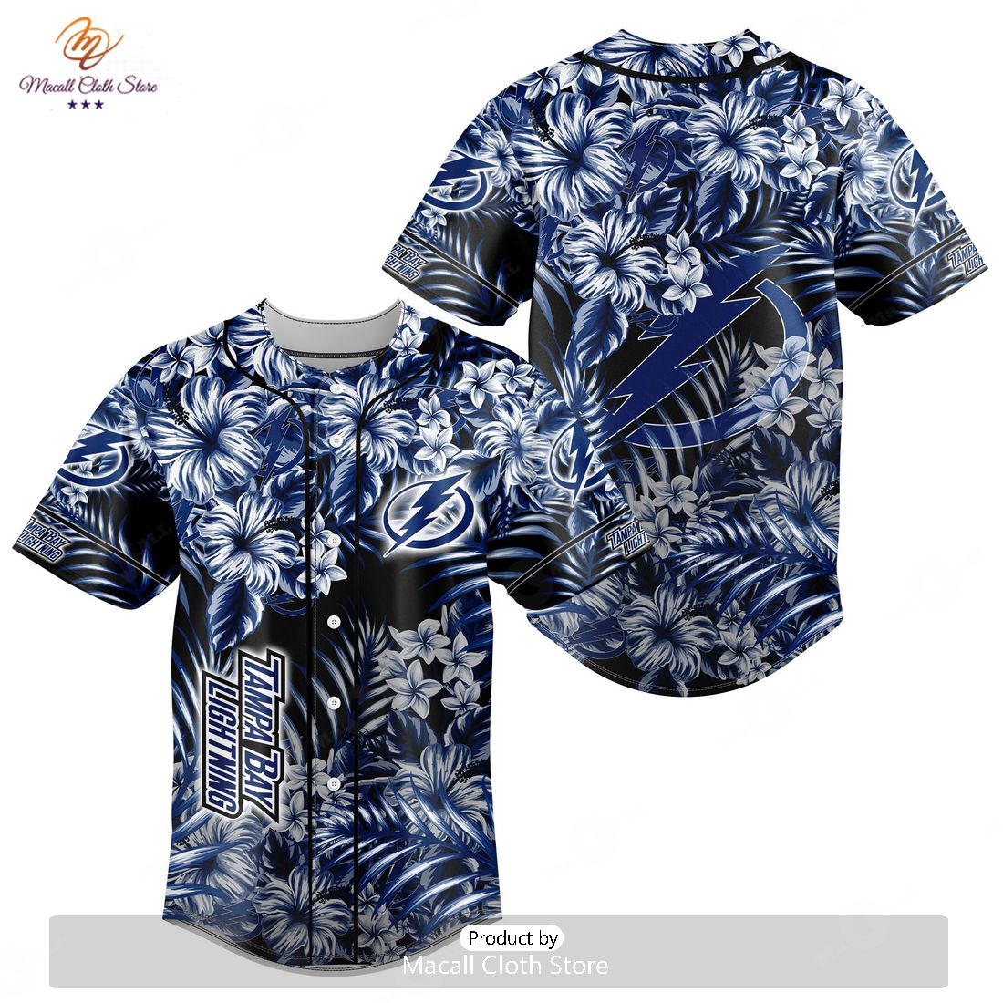NHL Tampa Bay Lightning Special Hawaiian Design Baseball Jersey