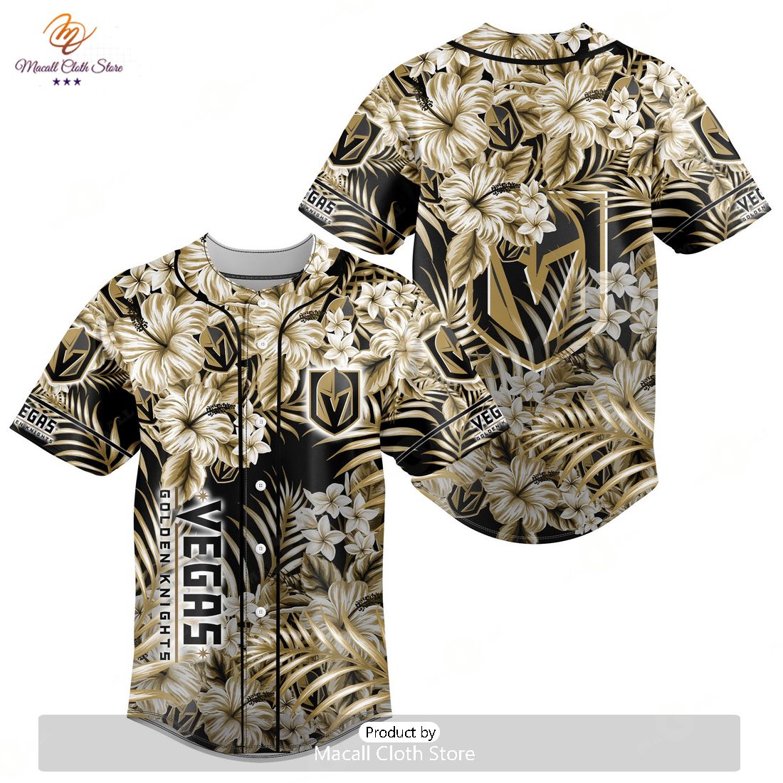 NHL Vegas Golden Knights Special Hawaiian Design Baseball Jersey NHL Vegas Golden Knights Special Hawaiian Design Baseball Jersey