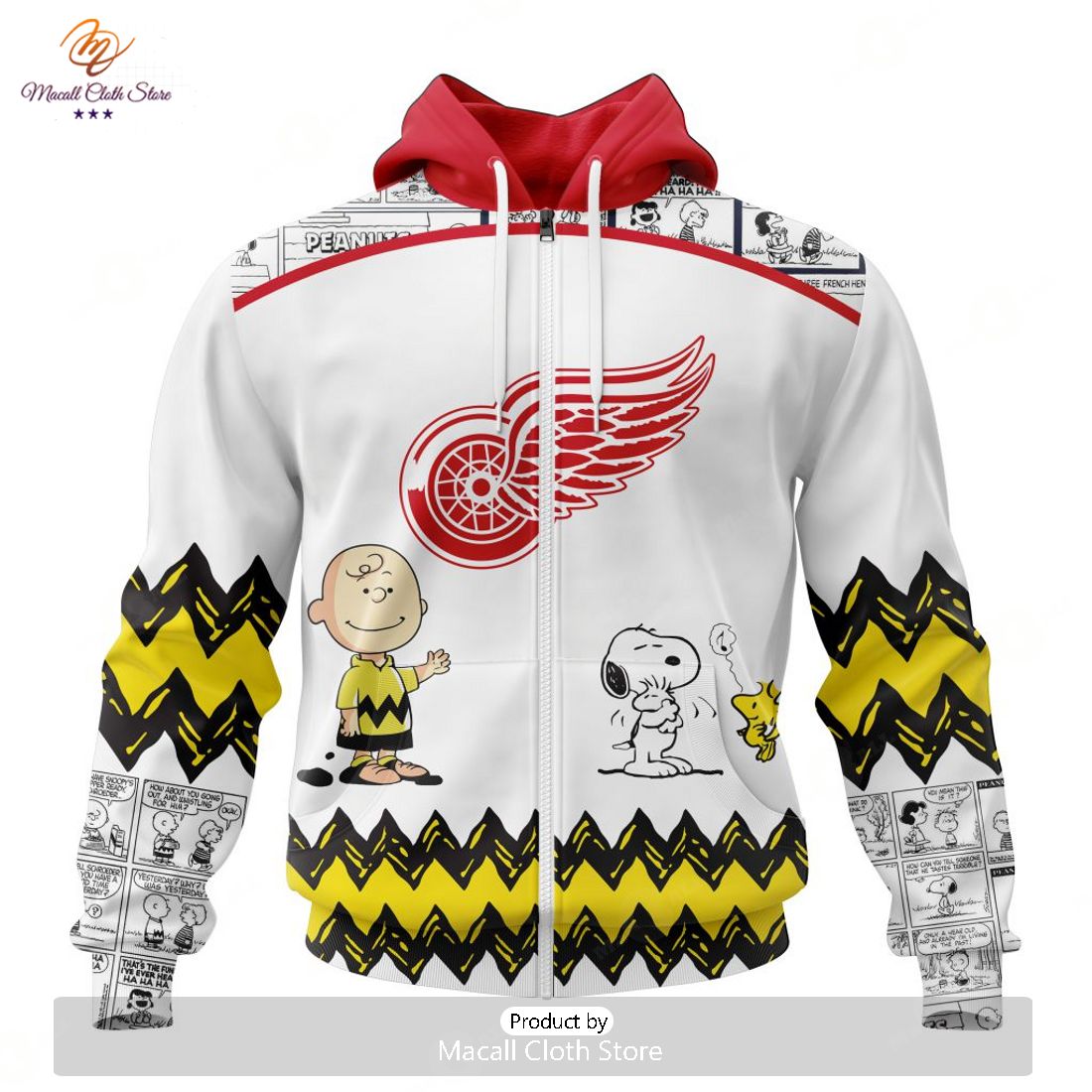 Personalized NHL Detroit Red Wings Special Peanuts New Design Hoodie Sweatshirt 3D