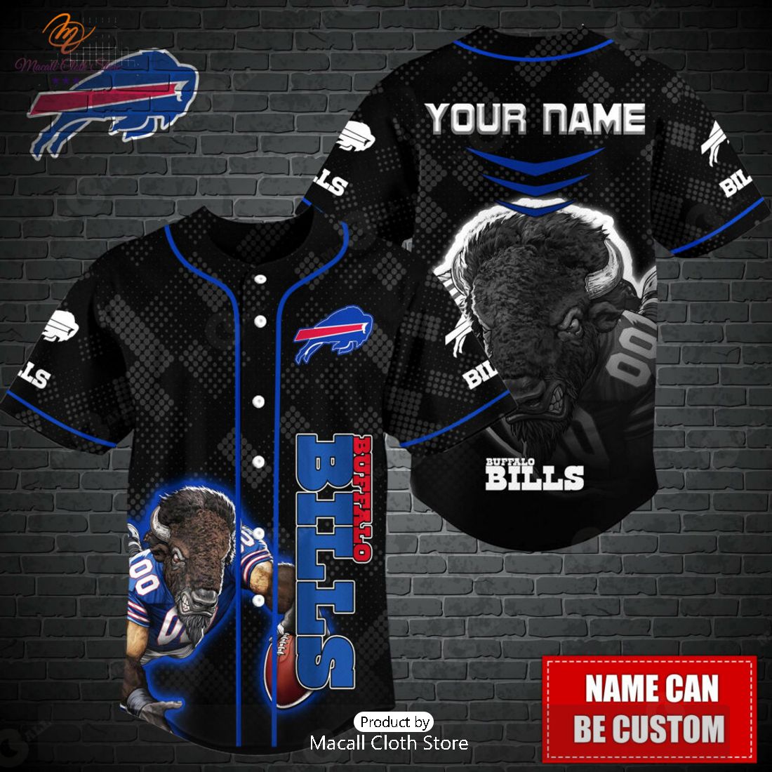 Personalized Buffalo Bills NFL Grids Luxury Baseball Jersey Personalized Buffalo Bills NFL Grids Luxury Baseball Jersey