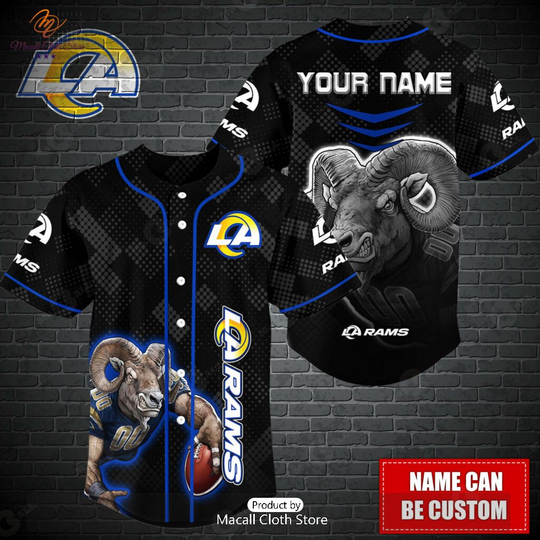 Personalized Los Angeles Rams NFL Grids Luxury Baseball Jersey Personalized Los Angeles Rams NFL Grids Luxury Baseball Jersey