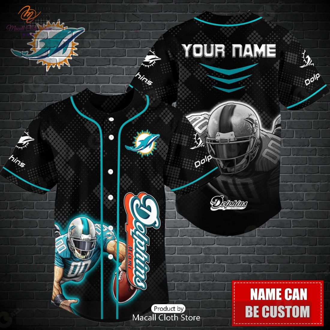 Personalized Miami Dolphins NFL Grids Luxury Baseball Jersey Personalized Miami Dolphins NFL Grids Luxury Baseball Jersey