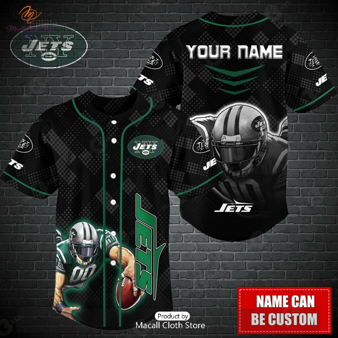 Personalized New York Jets NFL Grids Luxury Baseball Jersey Personalized New York Jets NFL Grids Luxury Baseball Jersey