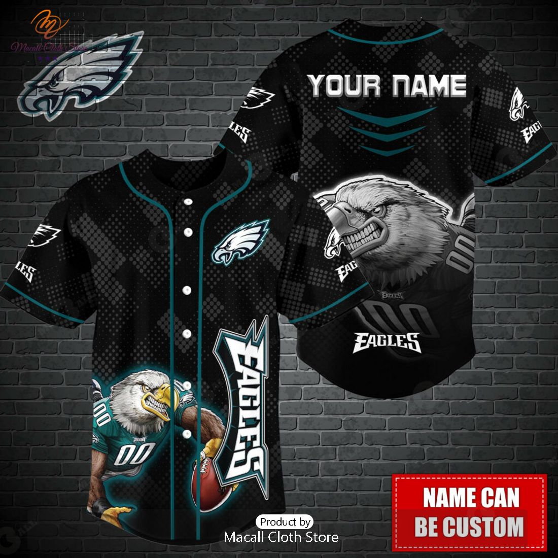 Personalized Philadelphia Eagles NFL Grids Luxury Baseball Jersey Personalized Philadelphia Eagles NFL Grids Luxury Baseball Jersey