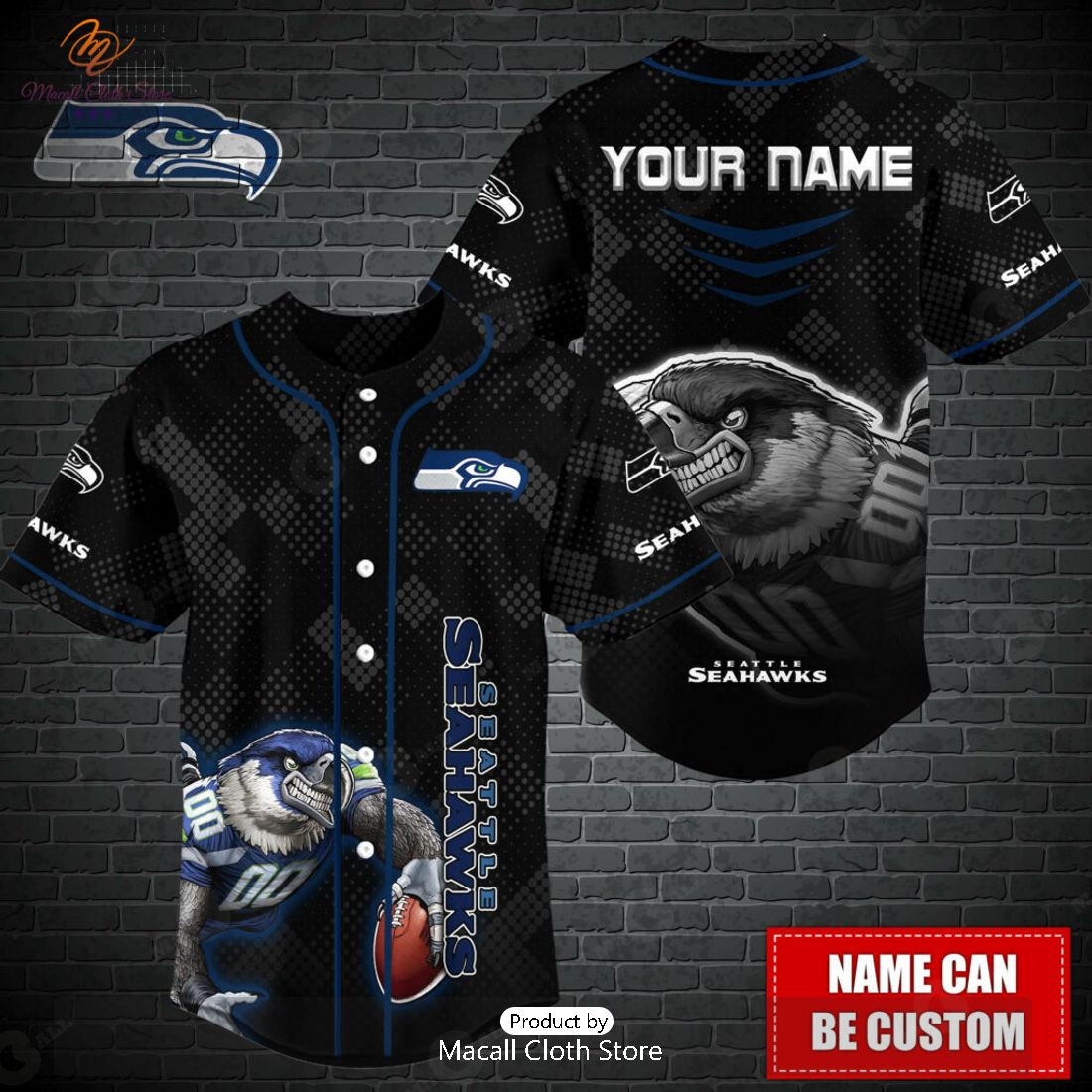 Seattle Seahawks NFL Baseball Jersey Shirt, Seahawks Colorful Baseball Shirt  - Customization Trend