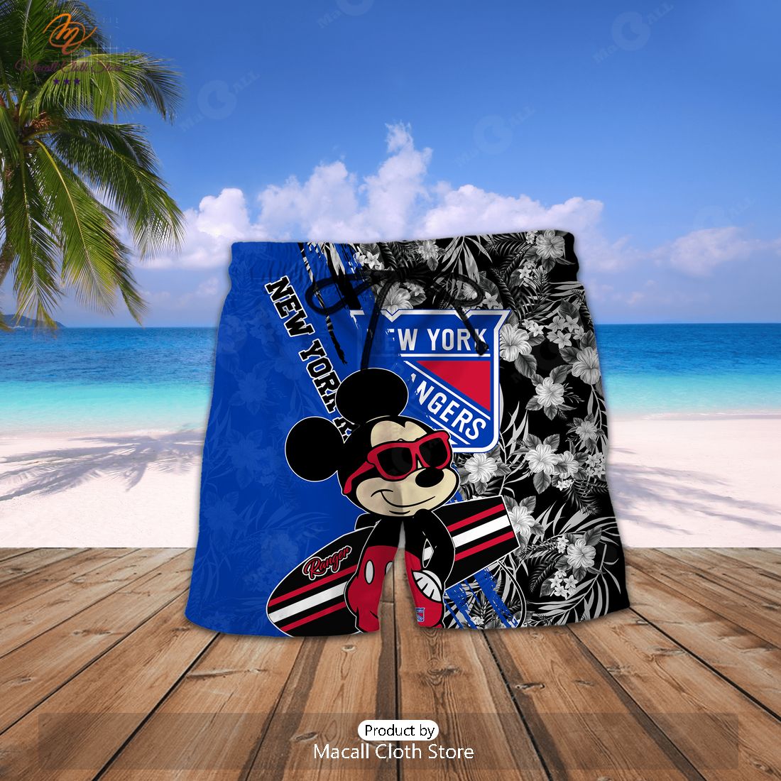 NHL New York Rangers Hawaiian Shirt Short Pants For Fan