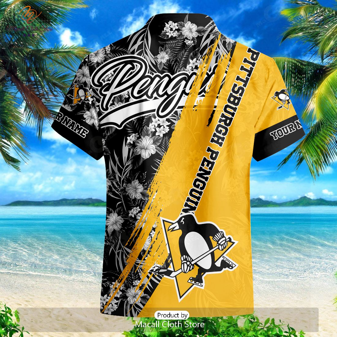 NHL Pittsburgh Penguins Hawaiian Shirt Short Pants For Fan NHL Pittsburgh Penguins Hawaiian Shirt Short Pants For Fan