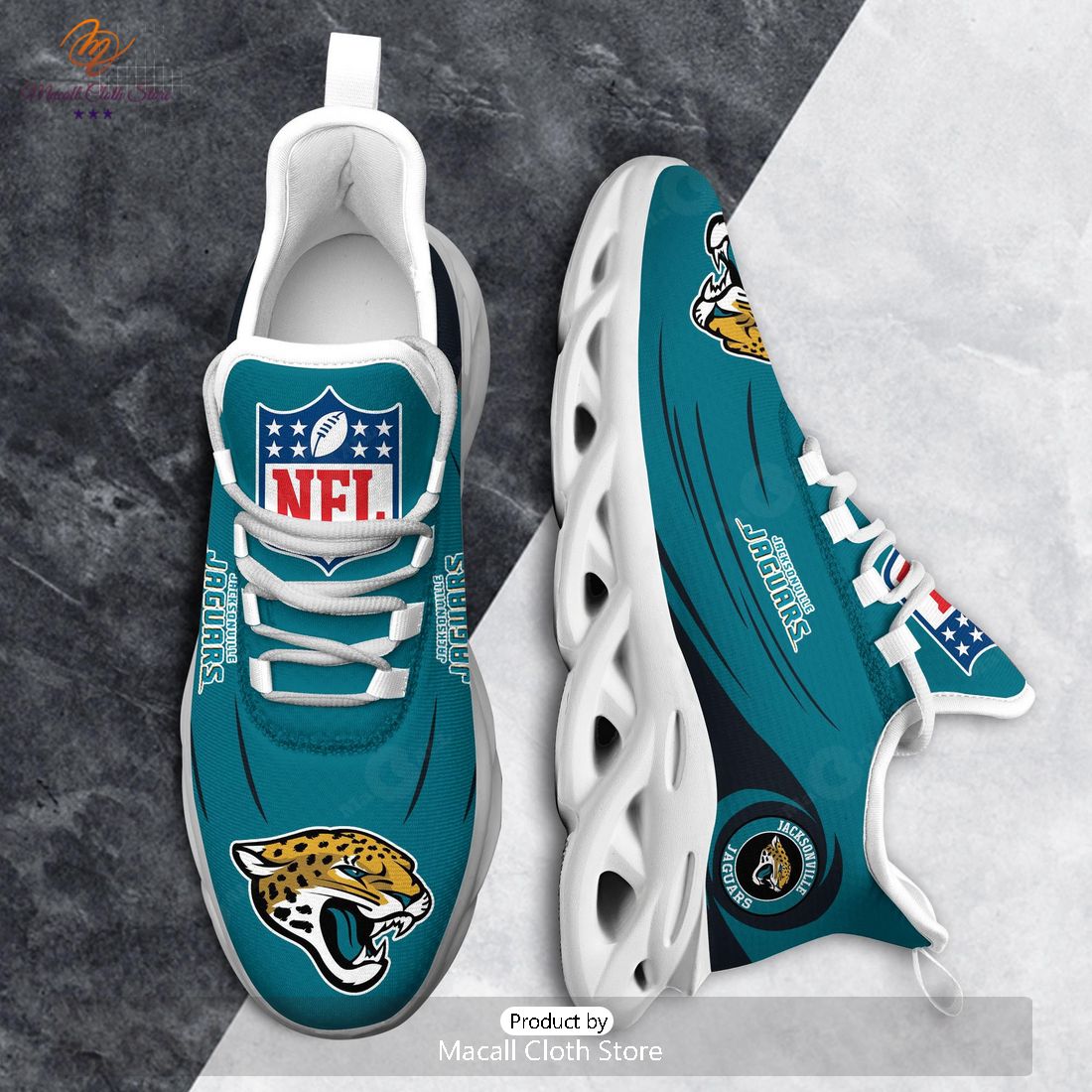 Jacksonville Jaguars NFL Team Logo Max Soul Sneaker Jacksonville Jaguars NFL Team Logo Max Soul Sneaker