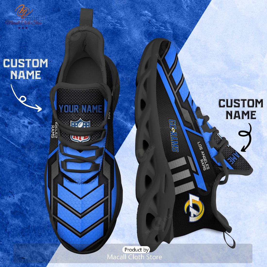 Personalized Los Angeles Rams NFL Sports Team Max Soul Sneaker