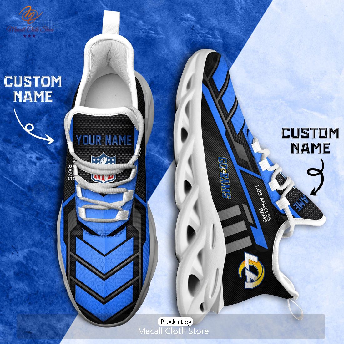 Personalized Los Angeles Rams NFL Sports Team Max Soul Sneaker