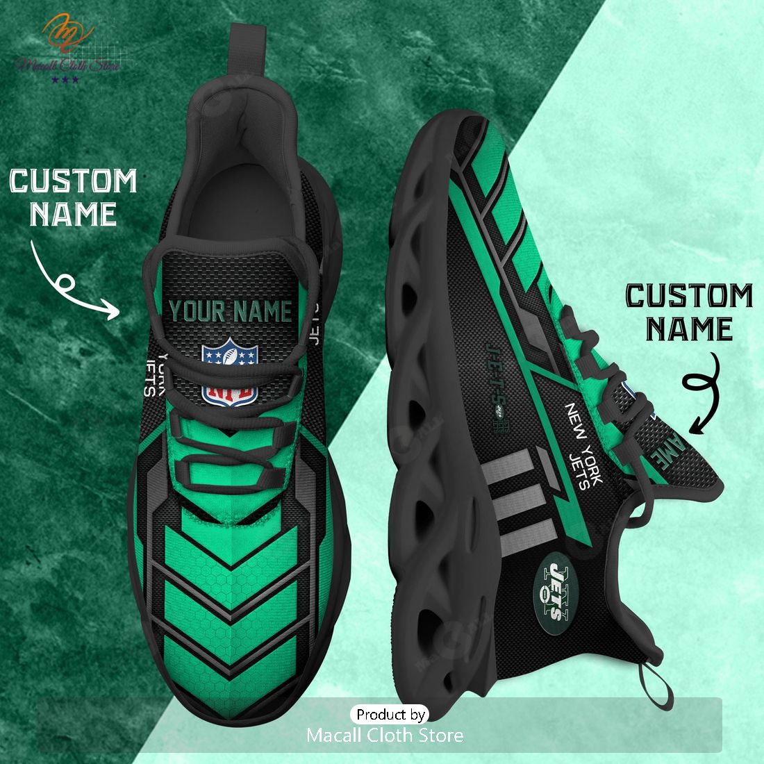 Personalized New York Jets NFL Sports Team Max Soul Sneaker