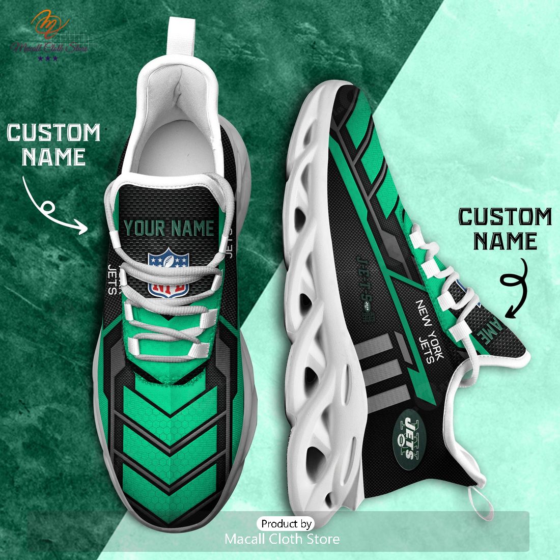 Personalized New York Jets NFL Sports Team Max Soul Sneaker