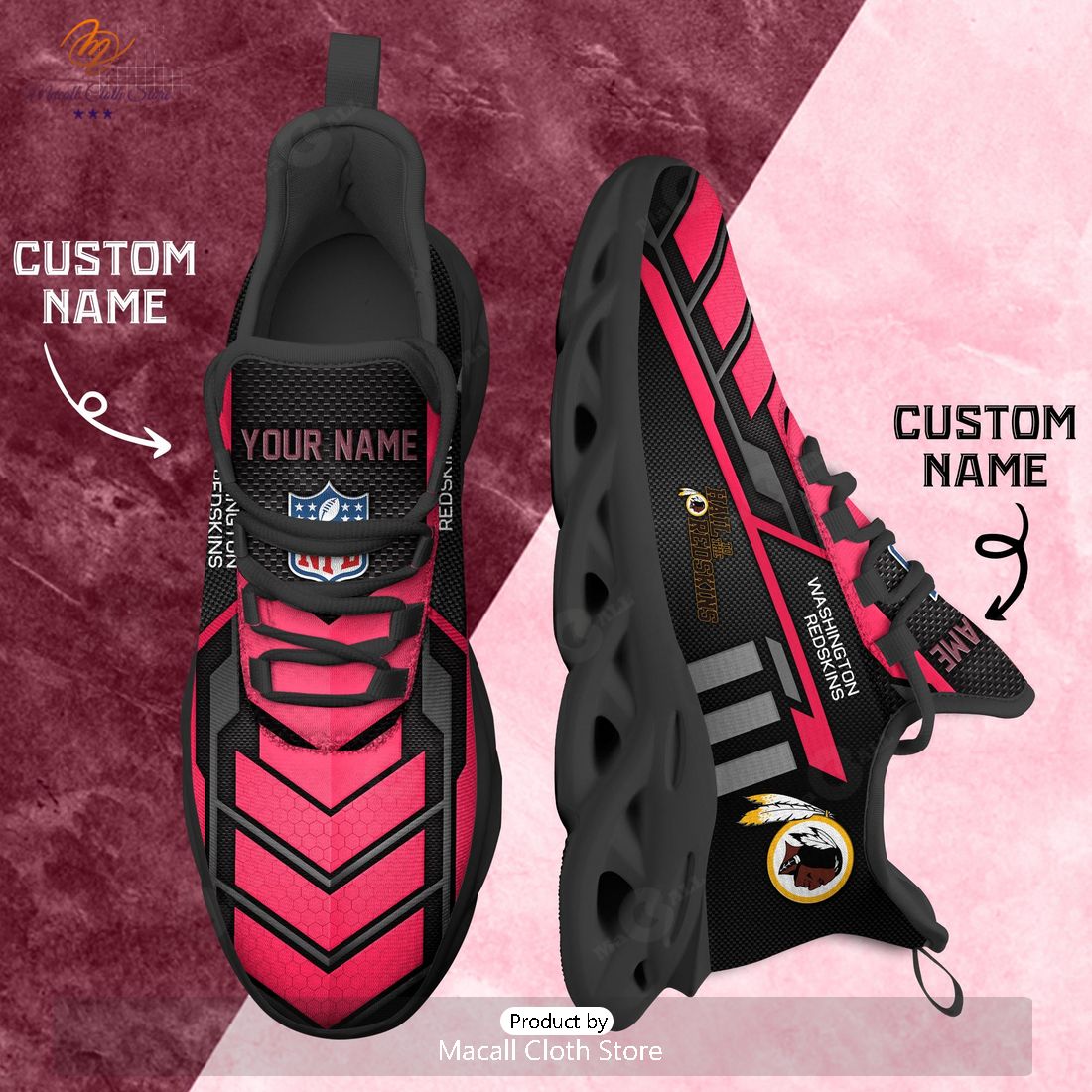 Personalized Washington Redskins NFL Sports Team Max Soul Sneaker
