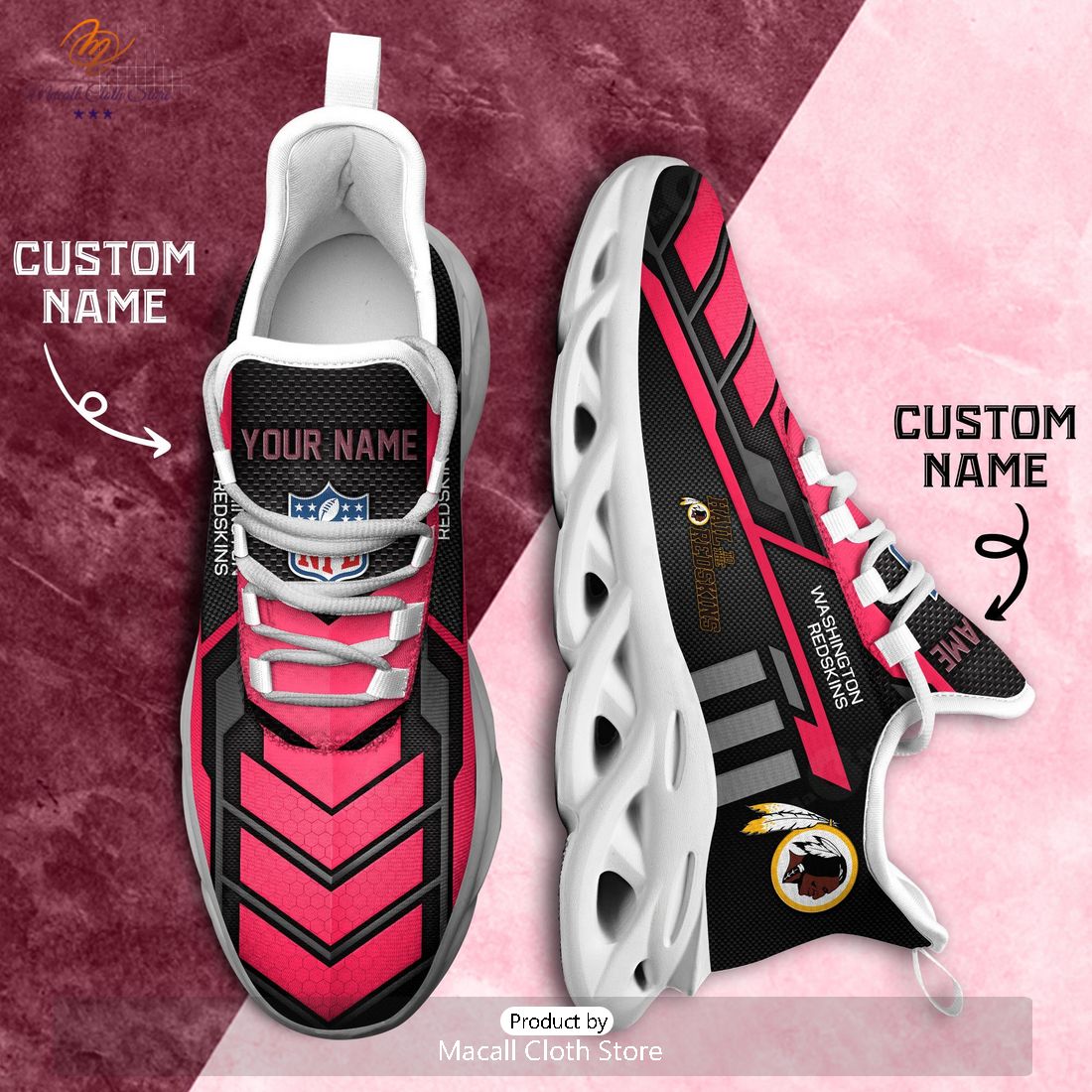 Personalized Washington Redskins NFL Sports Team Max Soul Sneaker