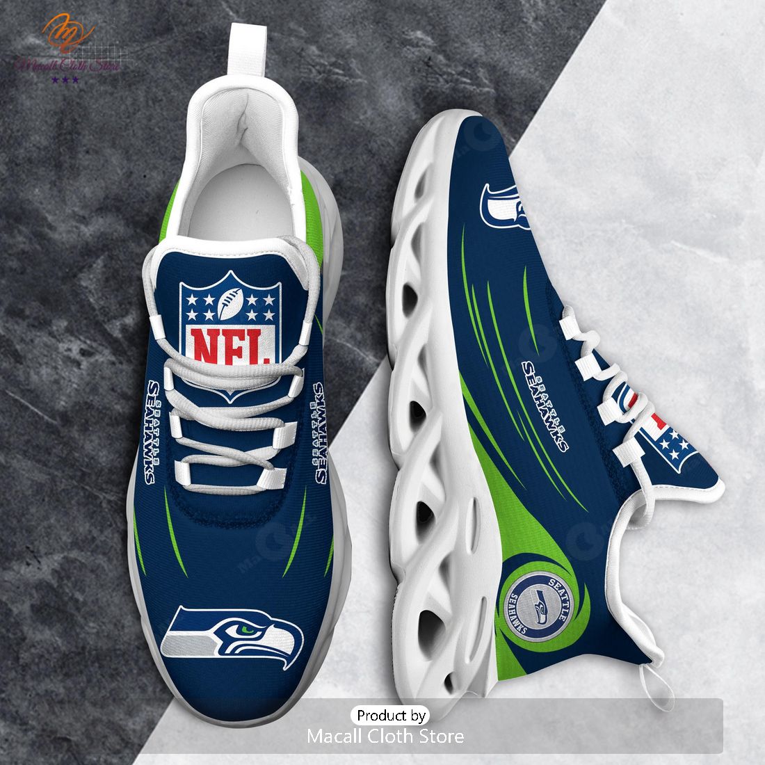 Seattle Seahawks NFL Team Logo Max Soul Sneaker Seattle Seahawks NFL Team Logo Max Soul Sneaker