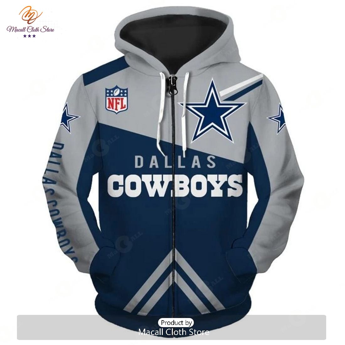 Dallas Cowboys Classic Logo Team Hoodie Sweatshirt 3D - Macall Cloth ...