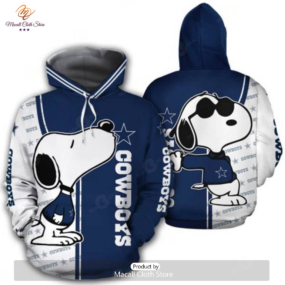 Dallas Cowboys Peanuts Snoopy Hoodie Sweatshirt 3D Dallas Cowboys Peanuts Snoopy Hoodie Sweatshirt 3D