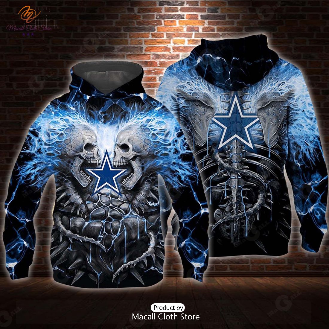 Dallas Cowboys Super Light Skull Design Hoodie Sweatshirt 3D Dallas Cowboys Super Light Skull Design Hoodie Sweatshirt 3D