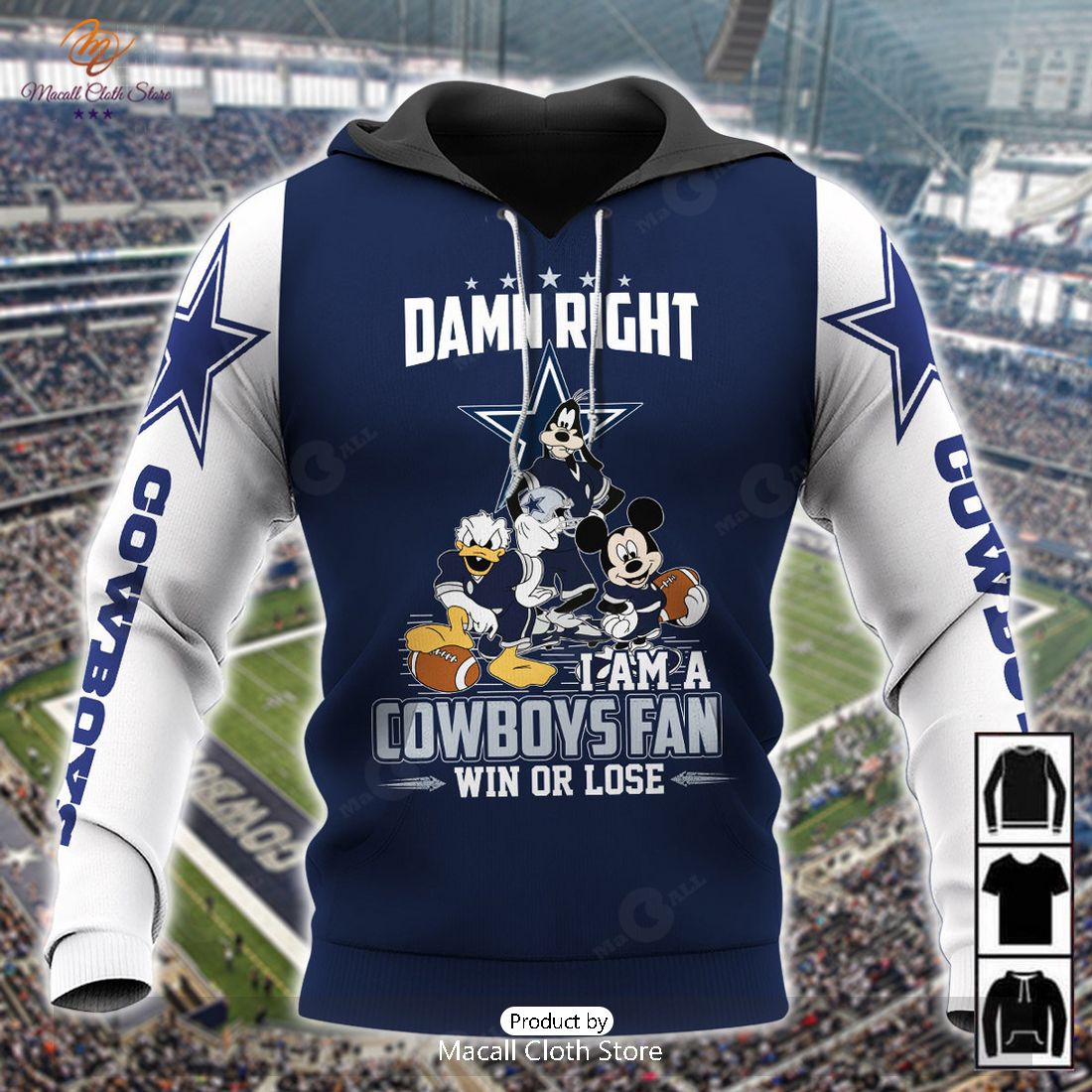 I am a Cowboys Fan Win Or Lose Hoodie Sweatshirt 3D