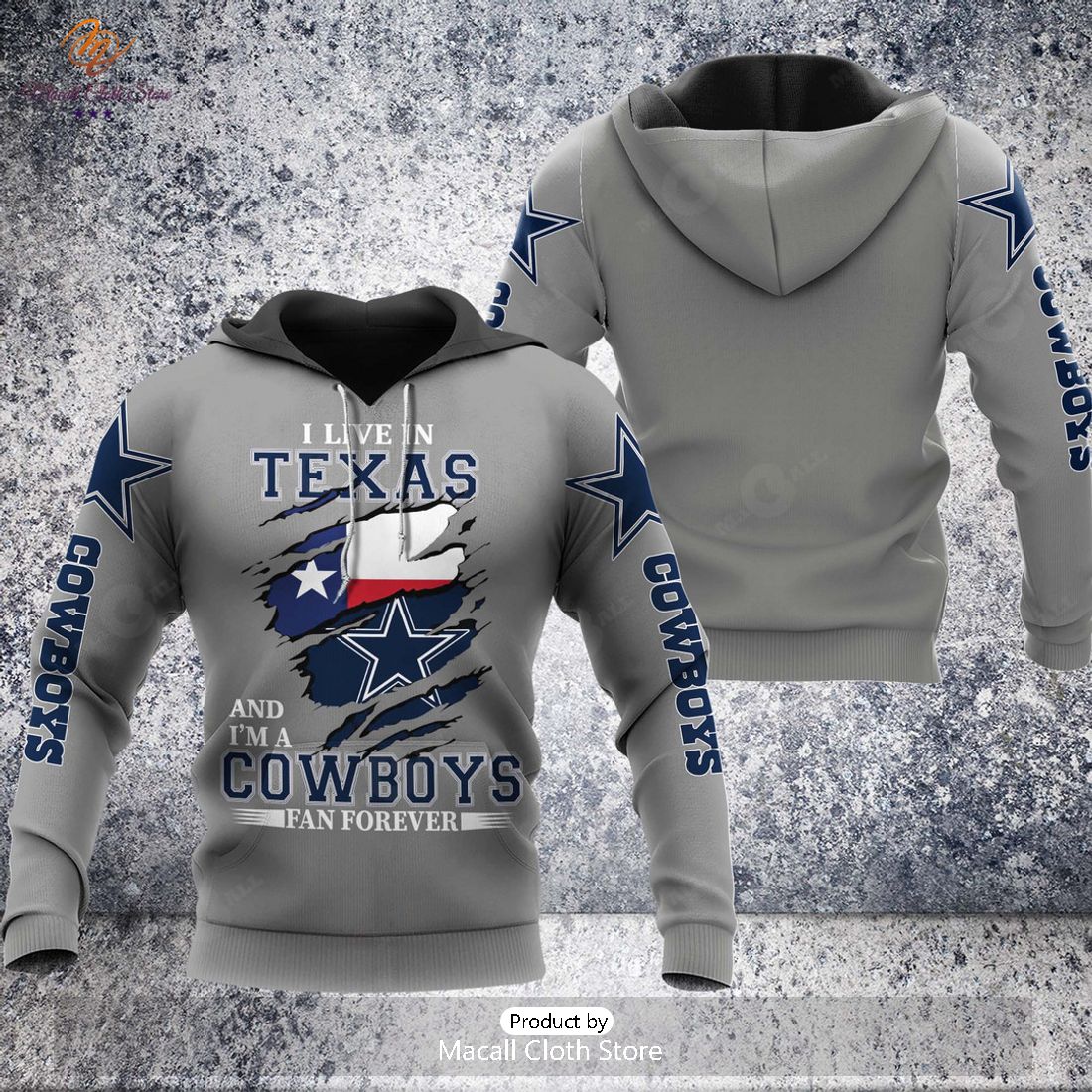 I Live In Texas And I'm A Cowboys Fan Forever Hoodie Sweatshirt 3D I Live In Texas And I'm A Cowboys Fan Forever Hoodie Sweatshirt 3D