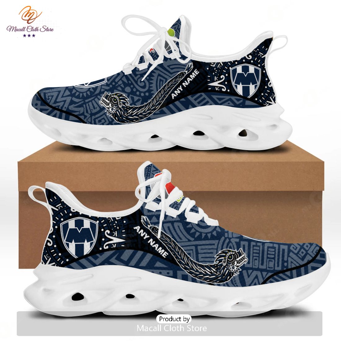 HOT Personalized LIGA MX C.F. Monterrey Special Aztec Design Max Soul Sneaker