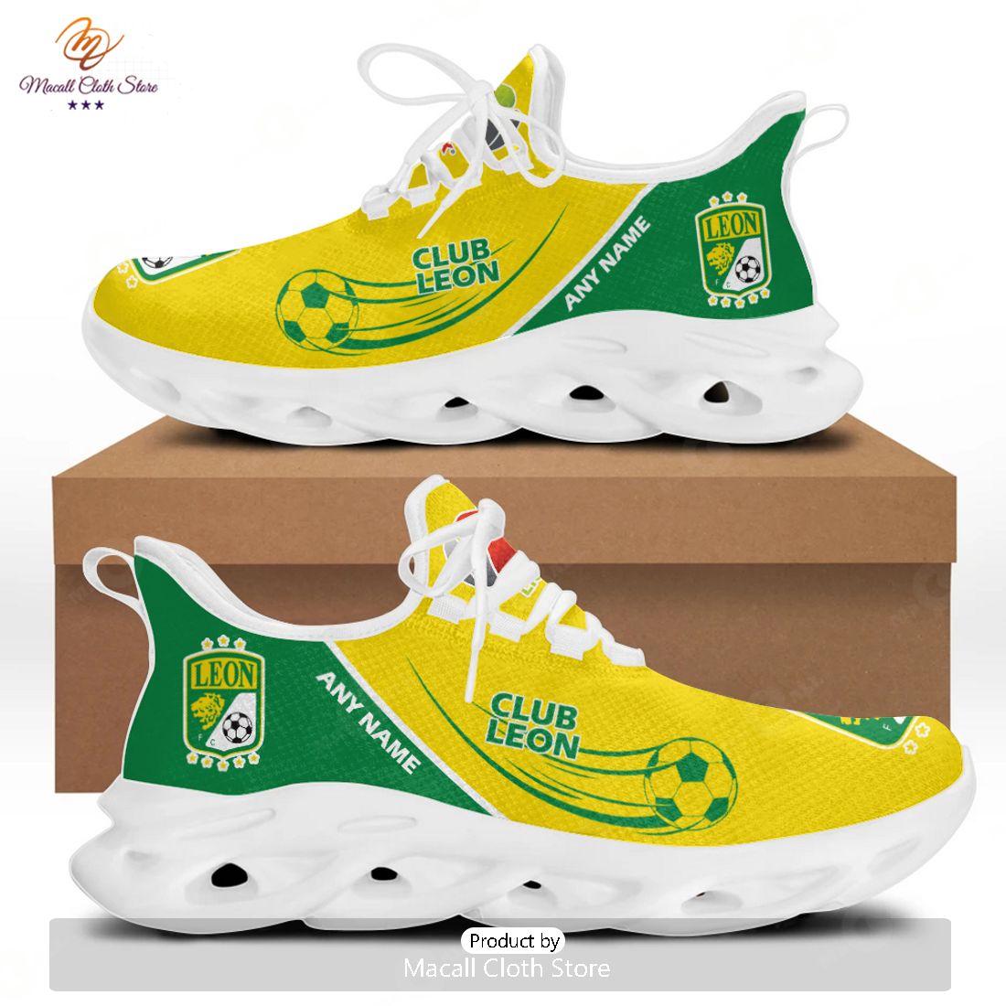 HOT Personalized LIGA MX Club Leon Special Max Soul Sneaker Design HOT Personalized LIGA MX Club Leon Special Max Soul Sneaker Design