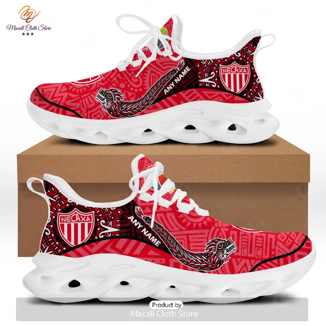 HOT Personalized LIGA MX Club Necaxa Special Aztec Design Max Soul Sneaker HOT Personalized LIGA MX Club Necaxa Special Aztec Design Max Soul Sneaker